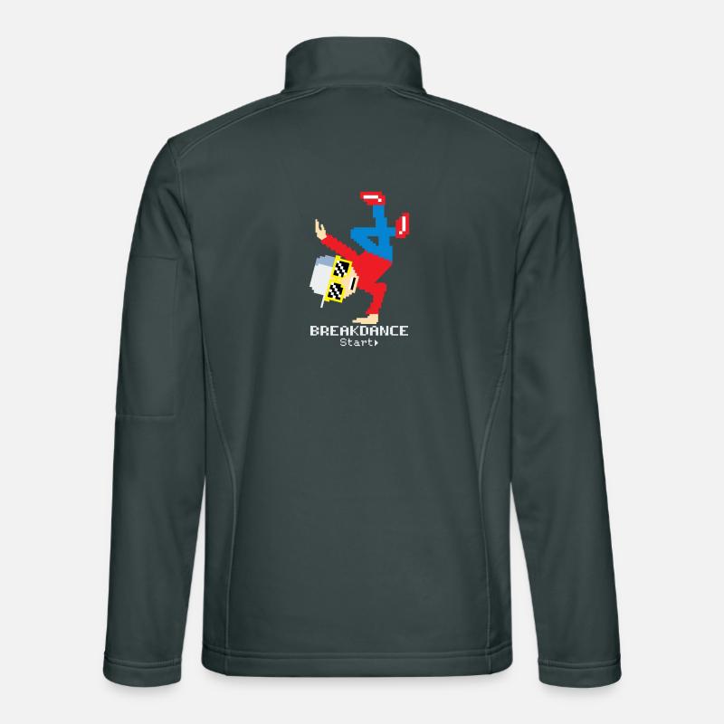 Pixel Breakdance B-Boy | Hip Hop rétro 8-bit Veste en tissu softshell Unisexe