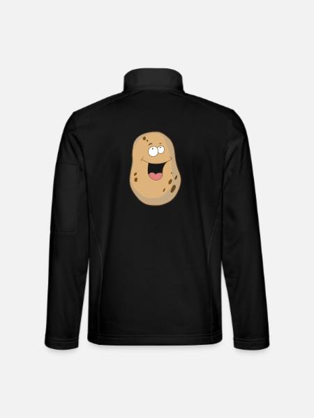 Kartoffel fröhlich Gemüse Speise Bio Bauern - Unisex Softshelljacke - Schwarz - Hinten