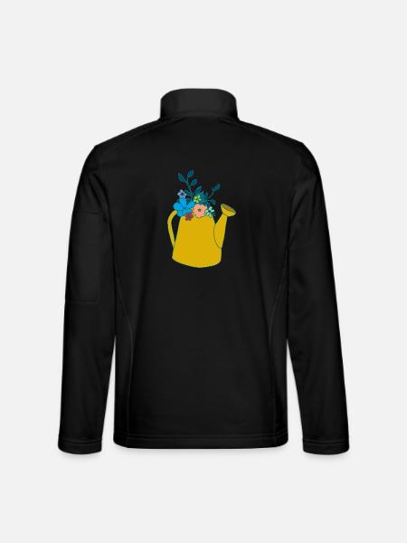 Watering can mustard colours - Unisex Softshell Jacket - black