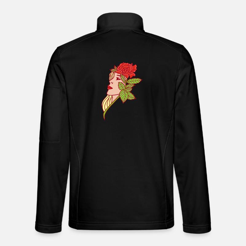 The Lady and the Rose - Unisex Softshell Jacket - black