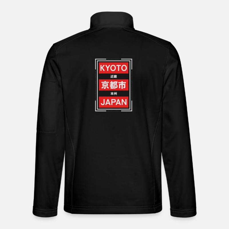 Kyoto Japan Blocks Motif - Unisex Softshell Jacket - black