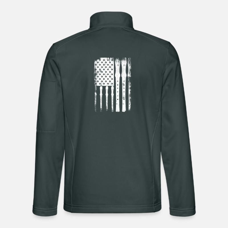 Flûte drapeau des États-Unis Veste en tissu softshell Unisexe