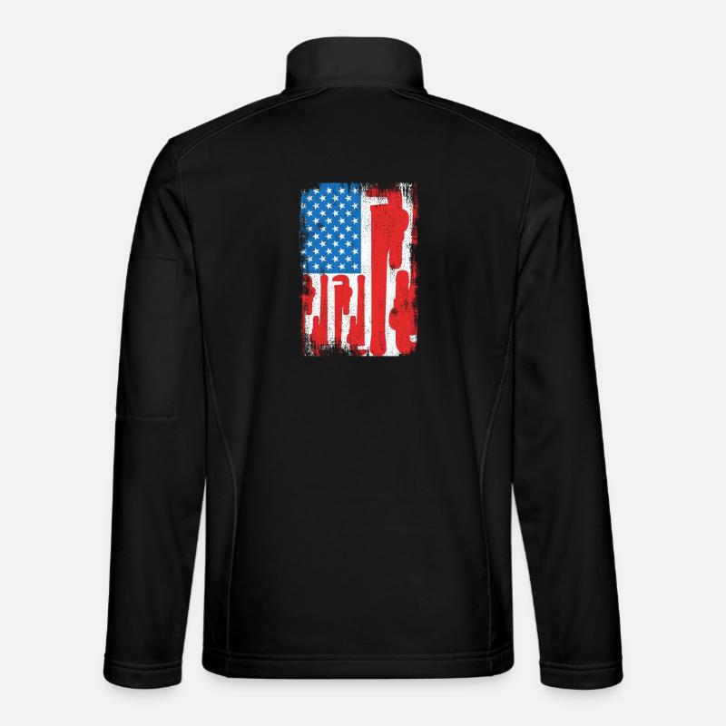 Installer USA Flag - Unisex Softshell Jacket - black