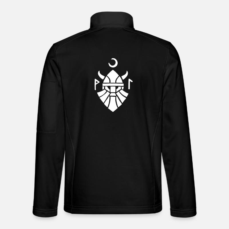 Symbole blanc du guerrier viking - Veste en tissu softshell Unisexe - noir