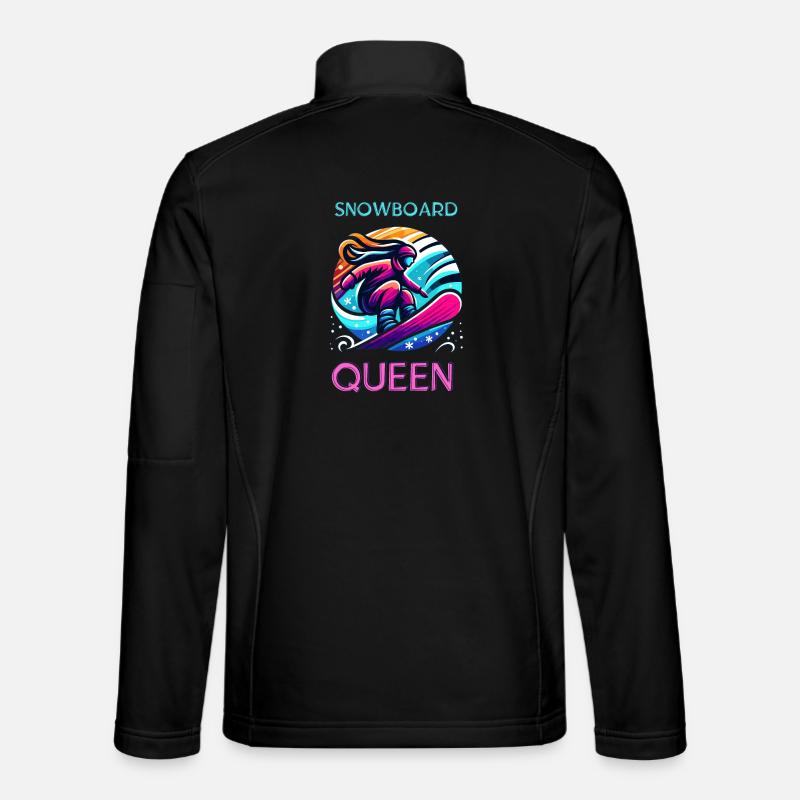 Neon Snowboard Queen Illustration - Unisex Softshell Jacket - black