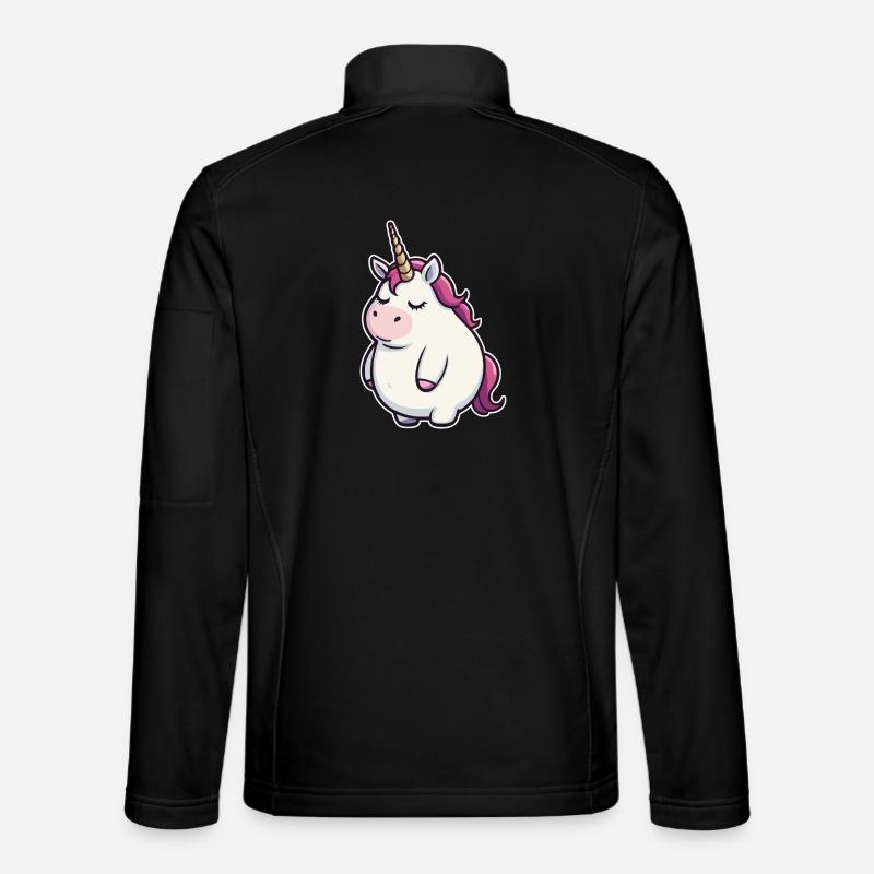 Witziges Einhorn - Unisex Softshelljacke - Schwarz