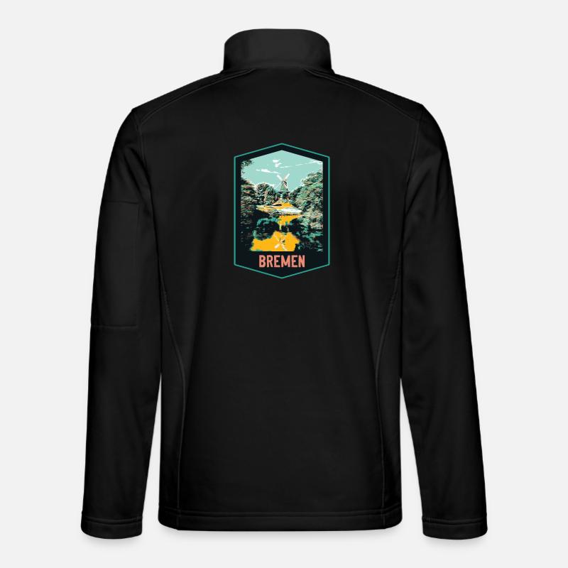 Bremen, Deutschland, Alte Windmühle Illustration Unisex Softshelljacke