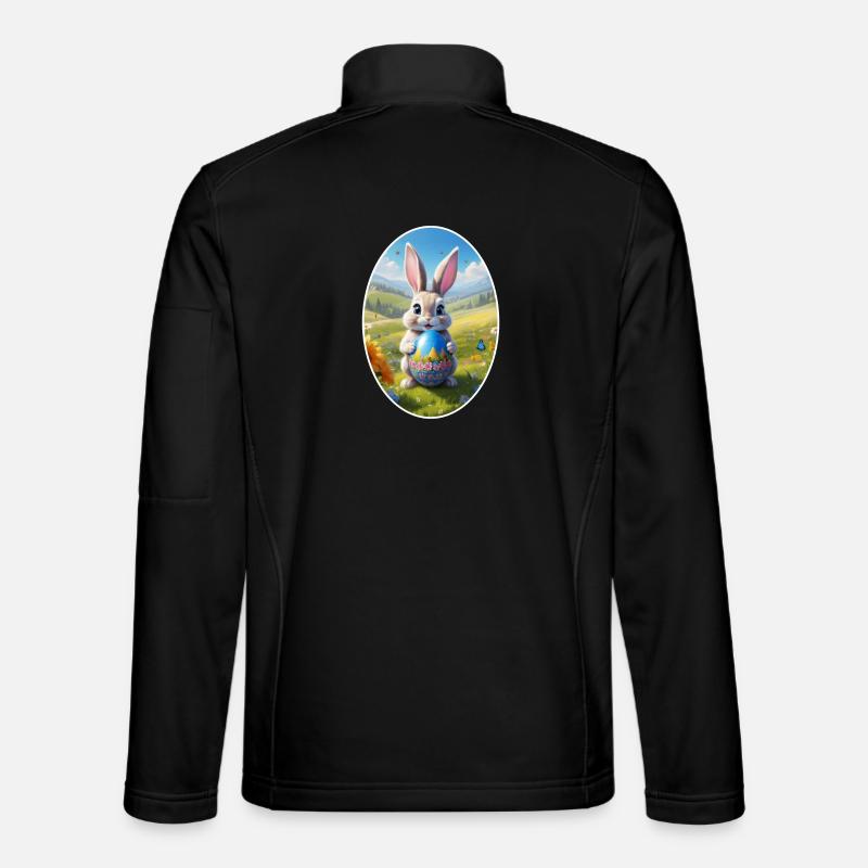 Easter Bunny with Egg, Oval Unisex Softshell Jacket