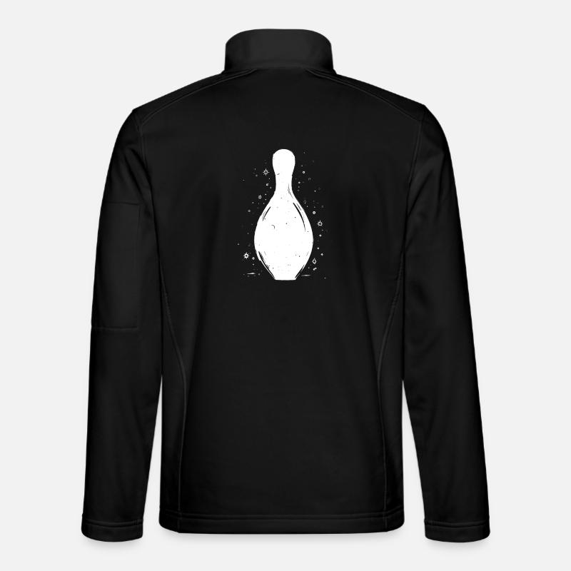 Bowling Pins Skizze - Unisex Softshelljacke - Schwarz