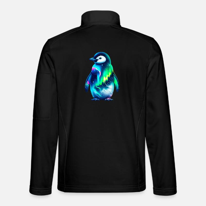 Aurora Borealis Penguin Unisex Softshell Jacket