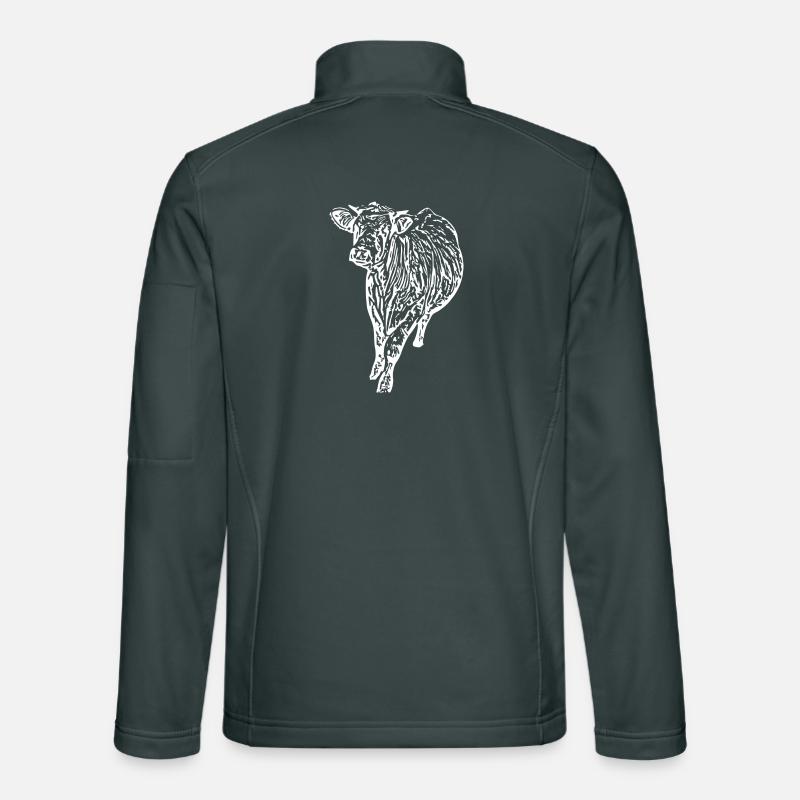 Cadeau des silhouettes de vache vache blanche vache blanche Veste en tissu softshell Unisexe