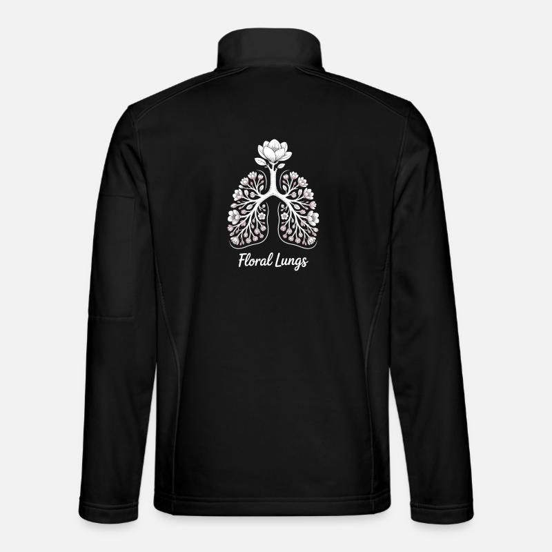 Blumige Lungen - Unisex Softshelljacke - Schwarz