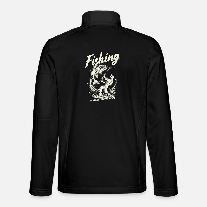 Fishing makes me happy - Unisex Softshell Jacket - black