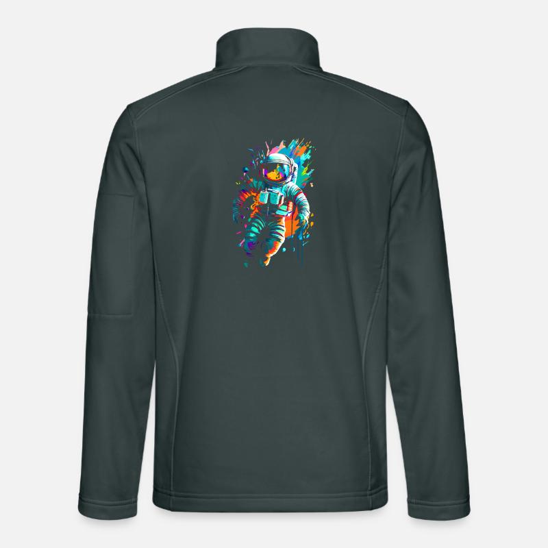 Colored astronaut in space space Unisex Softshell Jacket