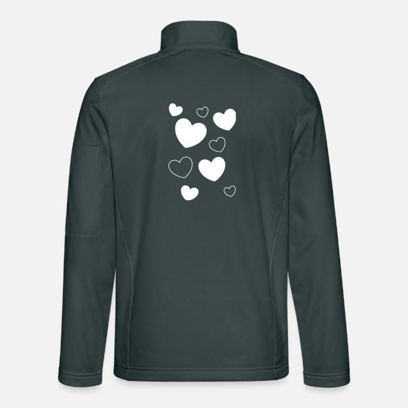 Herz weiß weißes Herz Muster Geschenk Valentinstag Unisex Softshelljacke