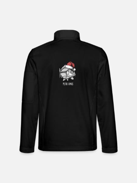 Sjov Lystfisker Jul Petri Xmas Karpe - Unisex softshelljakke - sort