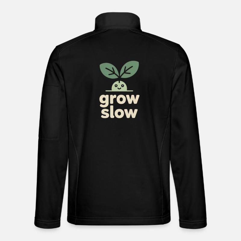 Grow Slow – Pflanzensprössling - Unisex Softshelljacke - Schwarz