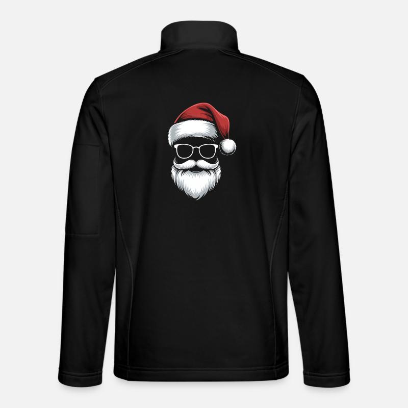Santa Gläser mit Bart & Mütze - Unisex Softshelljacke - Schwarz