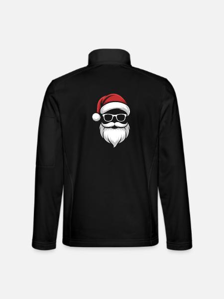 Santa with Beard & Glasses – Retro Christmas - Unisex Softshell Jacket - black