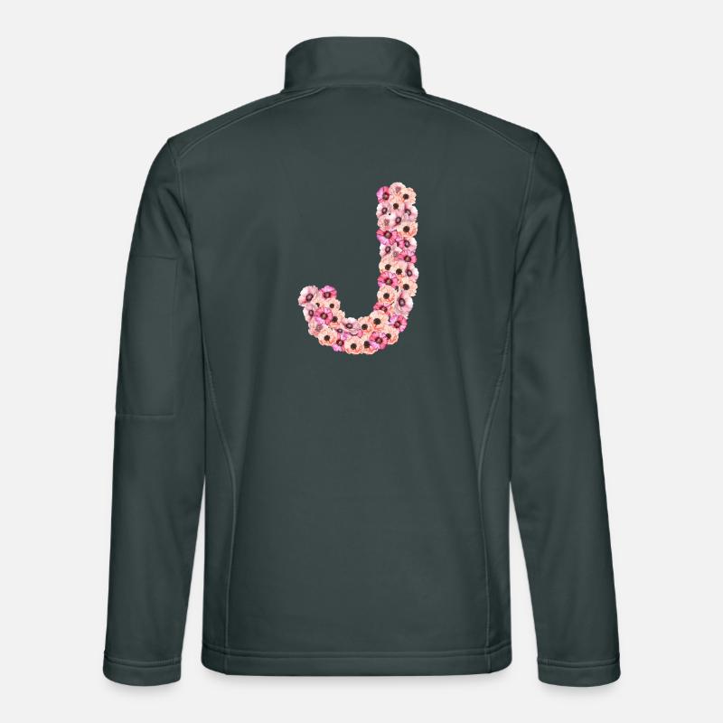 Monogramm J aus Blüten Unisex Softshelljacke