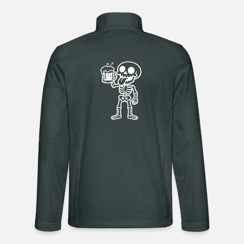 Bière Skeleton Drôle Veste en tissu softshell Unisexe
