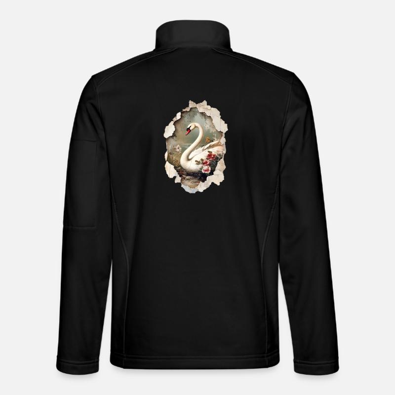 Schwan - Unisex Softshelljacke - Schwarz
