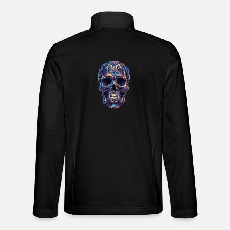 Geometrischer Schädel in Farbpracht - Unisex Softshelljacke - Schwarz