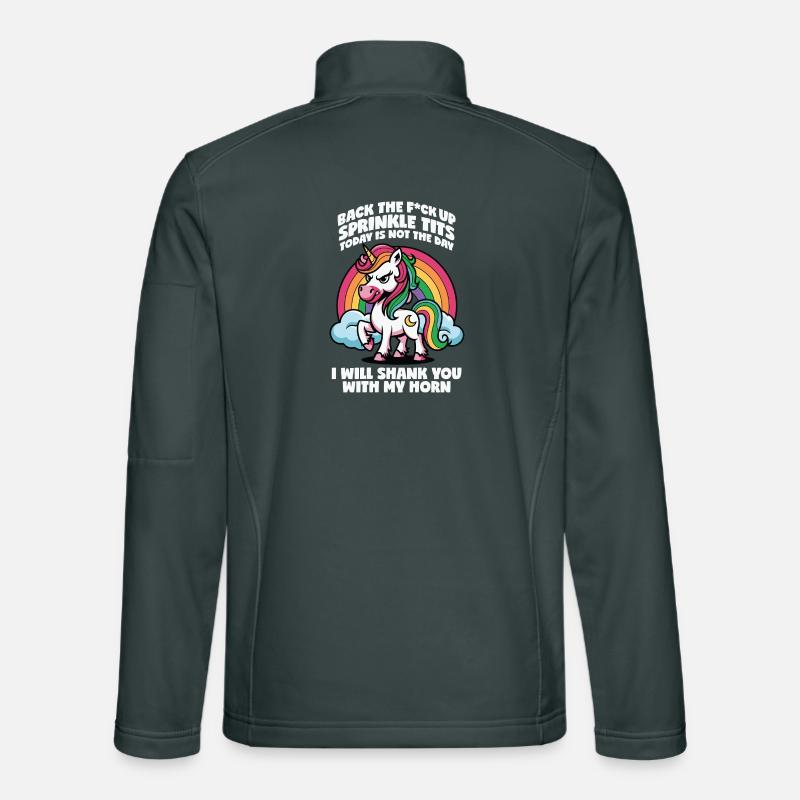 Regenbogen Einhorn Attitüde Geschenk Geschenkidee Unisex Softshelljacke