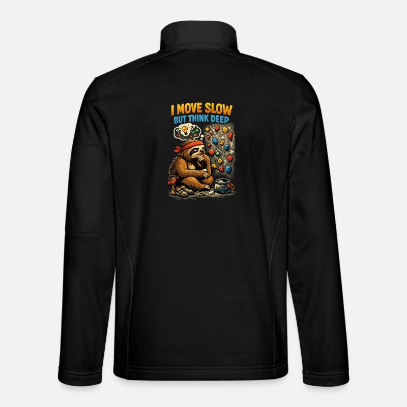 Sloth Bouldering – Comic Climbing Shirt - Unisex Softshell Jacket - black
