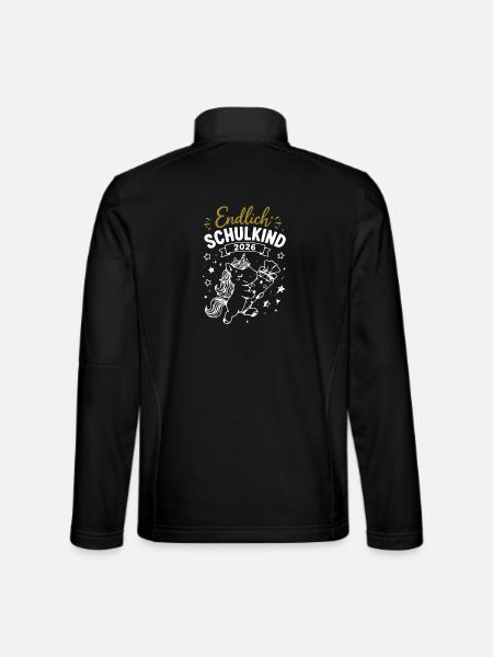 Endlich Schulkind 2026 Unicorn - Unisex Softshelljacke - Schwarz - Hinten