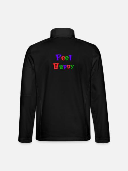 GLÜCKLICH. KOSTENLOS. FREIHEIT. WOHLFAHRT. ZEN. MEDITATION. - Unisex Softshelljacke - Schwarz - Hinten
