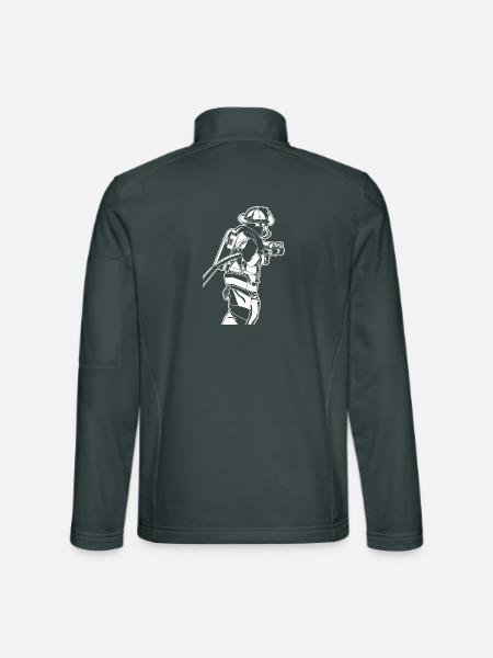 Firefighter Sketch - Unisex Softshell Jacket - mouse grey - Back