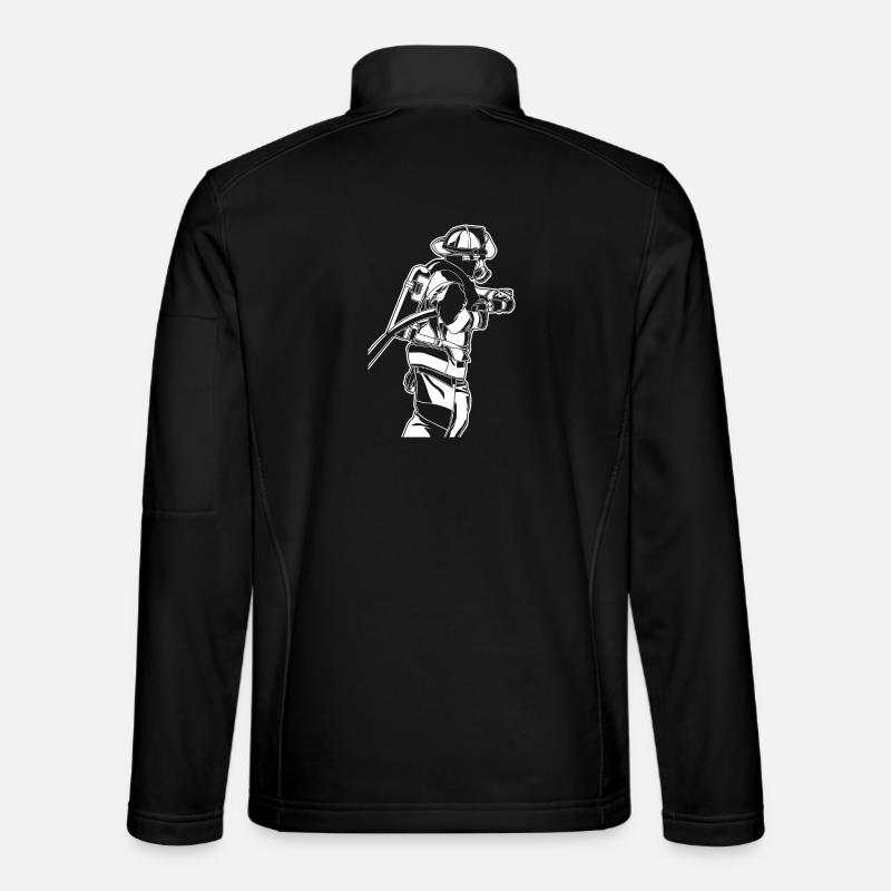 Firefighter Sketch - Unisex Softshell Jacket - black