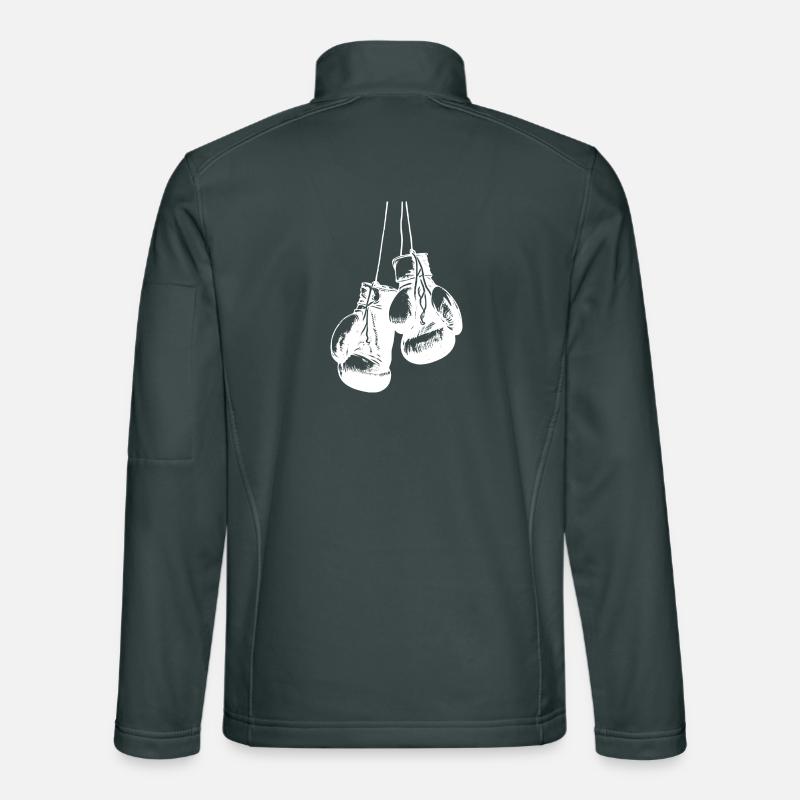 Hängend weisse Boxhandschuhe Design. Logo Design Unisex Softshelljacke