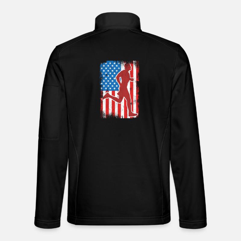 4. Juli USA Laufen - Unisex Softshelljacke - Schwarz