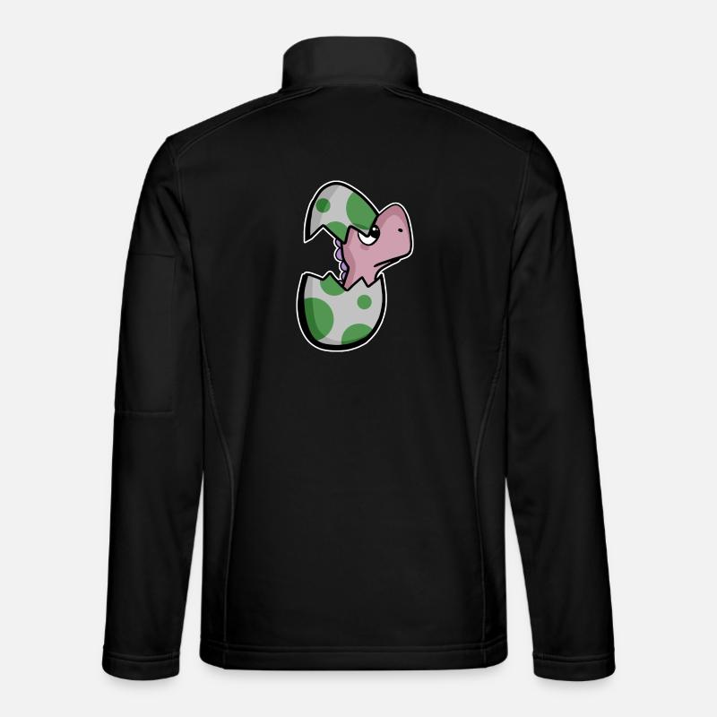 Dinosaur Egg Dino Baby Motif - Unisex Softshell Jacket - black