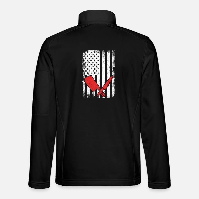 4th of July USA Butcher - Unisex Softshell Jacket - black