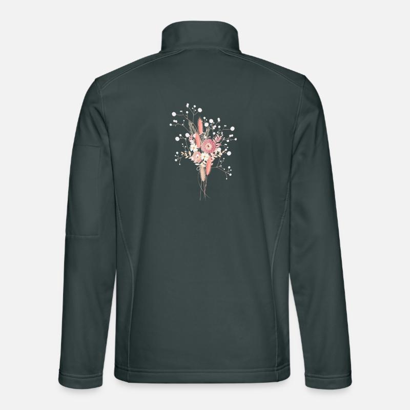 Bouquet de fleurs séchées avec illustration de l’haleine de bébé Veste en tissu softshell Unisexe