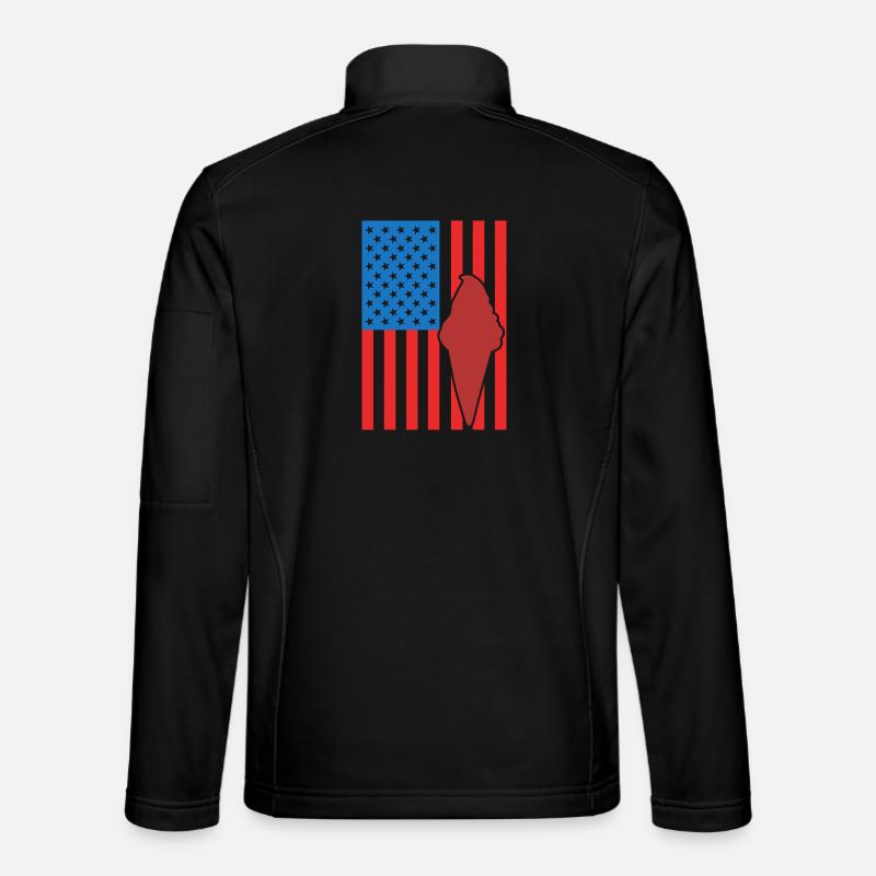 Crème glacée Drapeau des États-Unis Veste en tissu softshell Unisexe