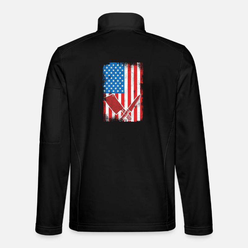 US Flagge Schlachter - Unisex Softshelljacke - Schwarz