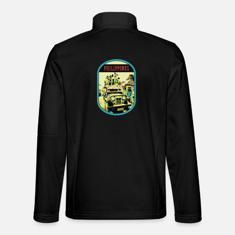 Farbenfroher Jeepney: Lebendiges Symbol der Philippinen Unisex Softshelljacke