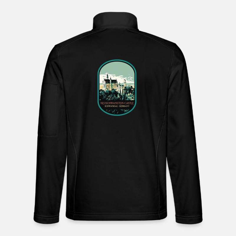 Neuschwanstein Schloss Silhouette - Unisex Softshelljacke - Schwarz