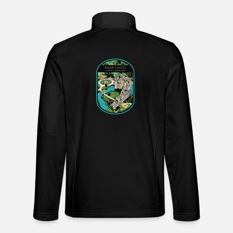 Illustration du château de Haar, Utrecht Veste en tissu softshell Unisexe