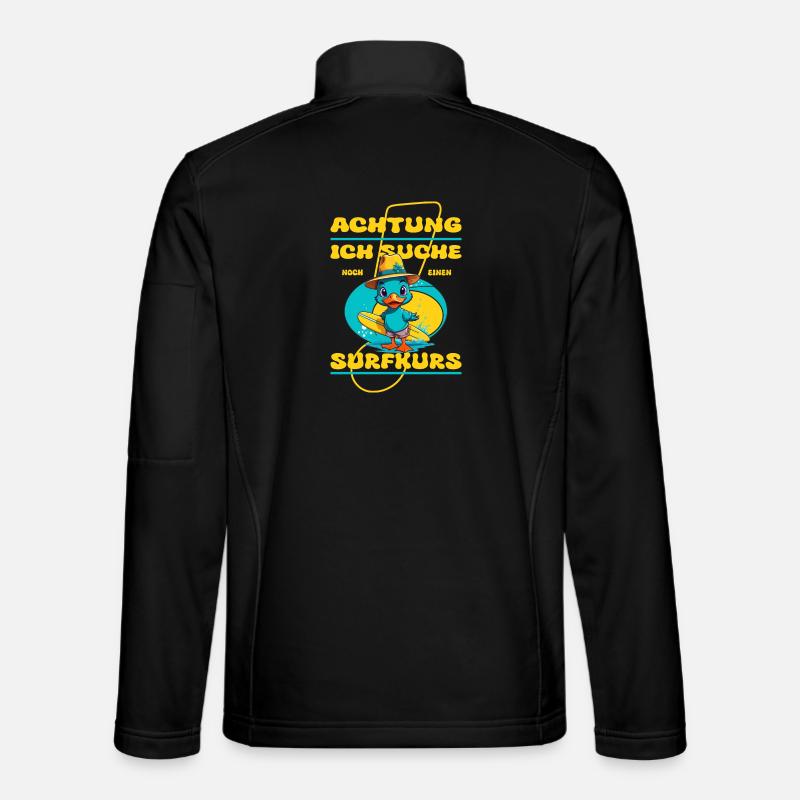 Canard mignon avec planche de surf - Veste en tissu softshell Unisexe - noir