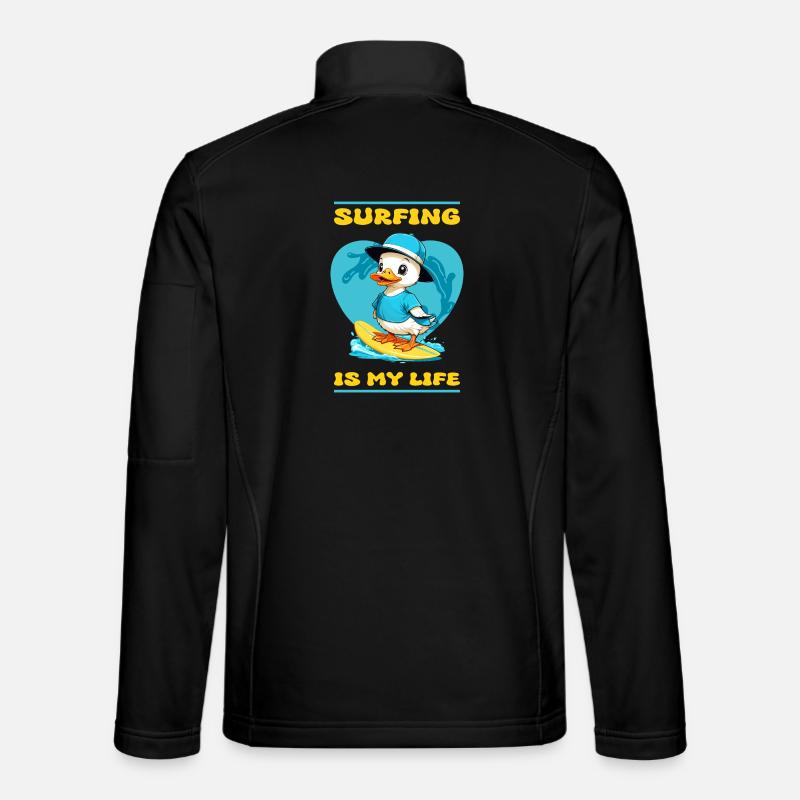 Canard surfeur mignon Veste en tissu softshell Unisexe