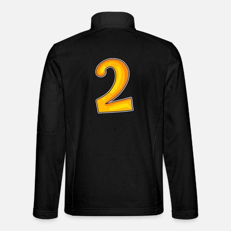 Deux - 2 - Nombre - Veste en tissu softshell Unisexe - noir