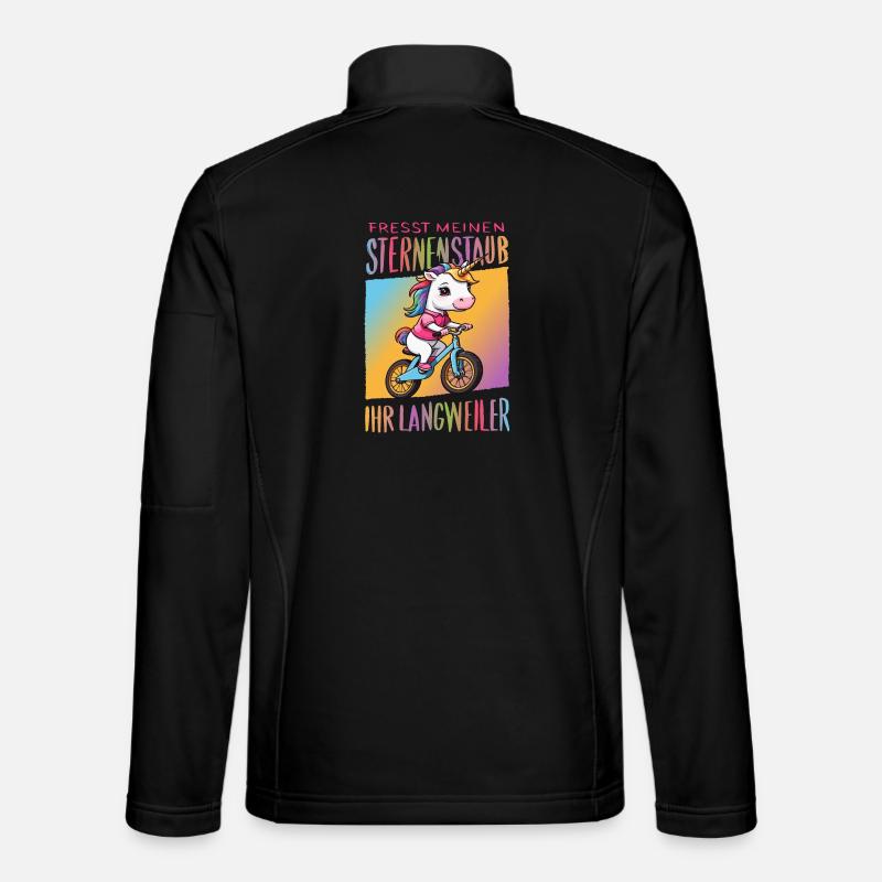 Cute unicorn on bicycle Unisex Softshell Jacket