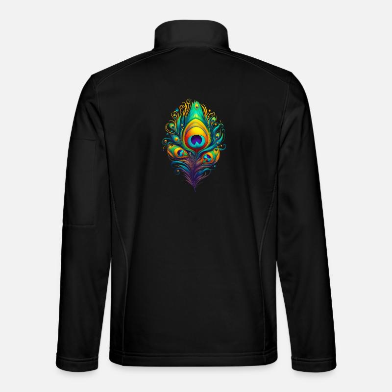 Pfauenfedern Federn Kugelschreiber - Unisex Softshelljacke - Schwarz