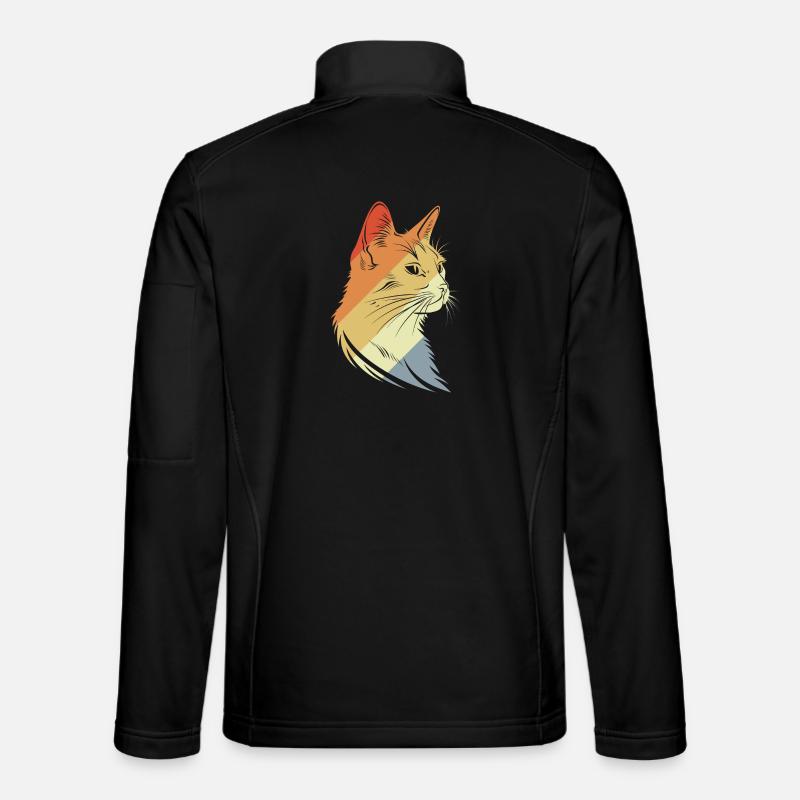 Retro Cats Graphic - Unisex Softshell Jacket - black