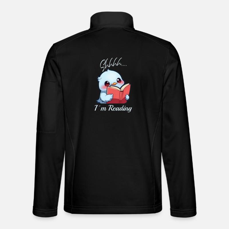 Vogel mit Buch - Unisex Softshelljacke - Schwarz